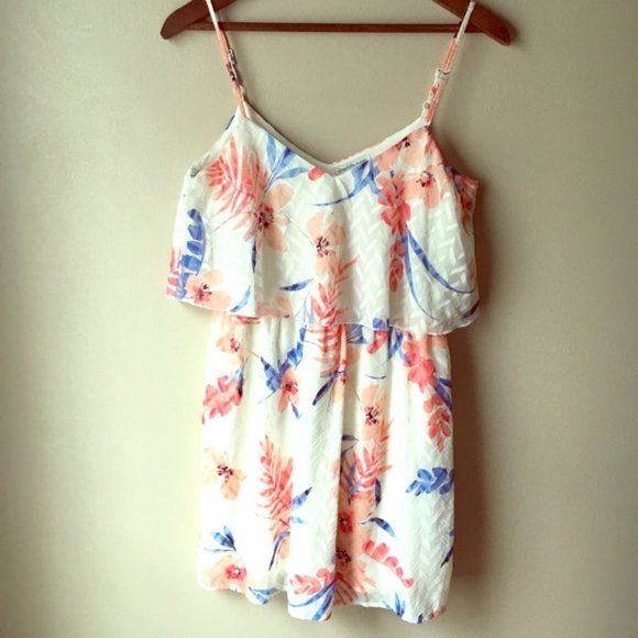 Charlotte Russe Tropical Floral Chiffon Dress - Picture 2 of 4